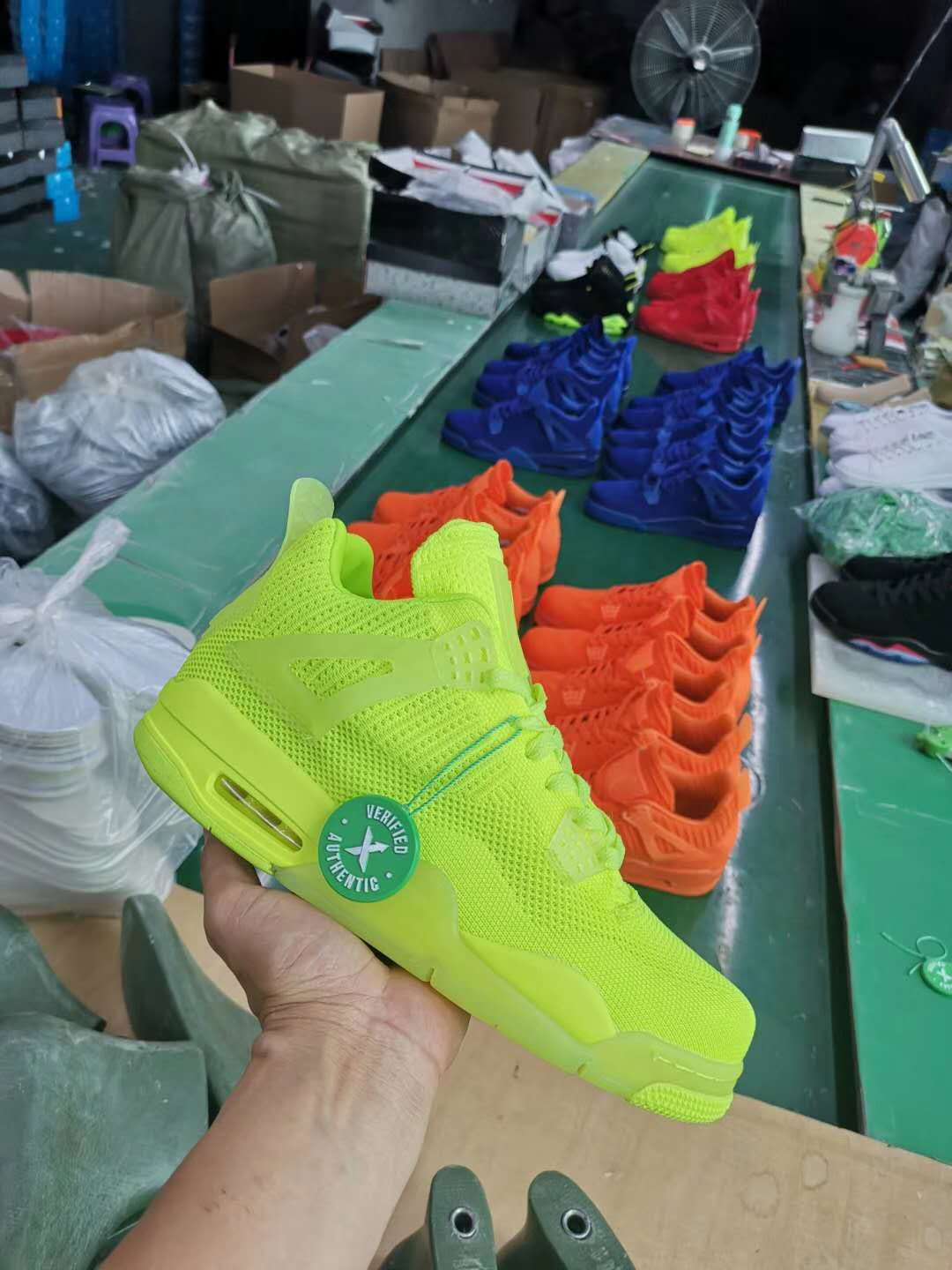2019 Men Jordan 4 Knit Green Shoes